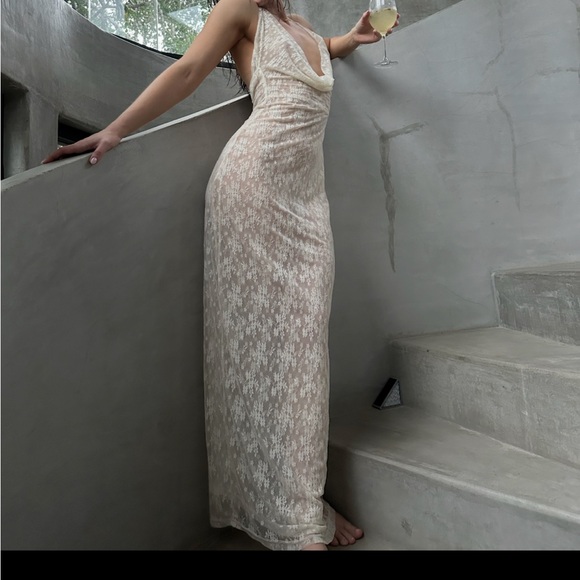 Peppermayo Exclusive - Champagne Coastline Maxi Dress - Ivory - Picture 1 of 5